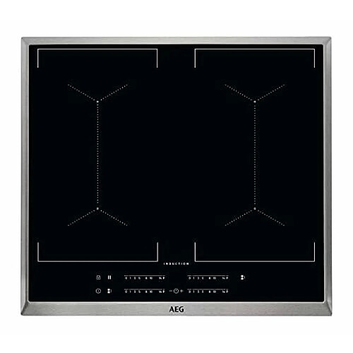 AEG IKE64450XB Plaque Induction Détection de Casserole 60cm 7350W 4 Foyers Verre Acier Inoxydable Noir