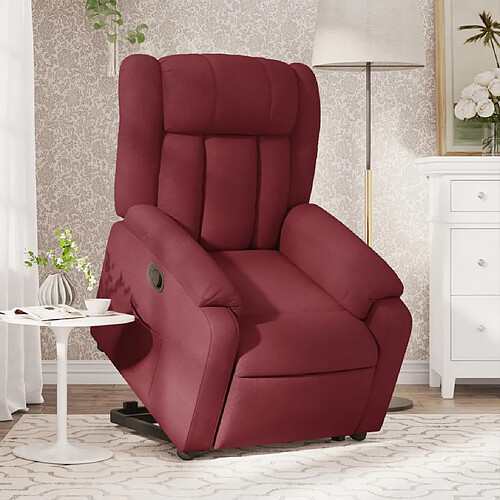 vidaXL Fauteuil inclinable rouge bordeaux tissu