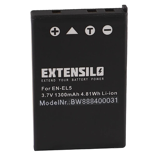 Vhbw EXTENSILO Batterie compatible avec Nikon CoolPix P90, S10 appareil photo, reflex numérique (1300mAh, 3,7V, Li-ion)