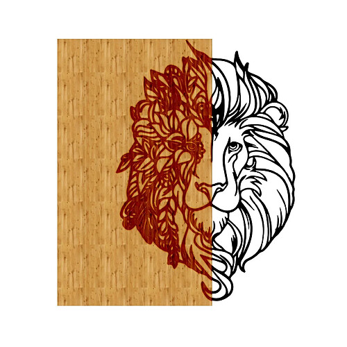 EPIKASA Décoration Murale en Métal et Bois Lion 2