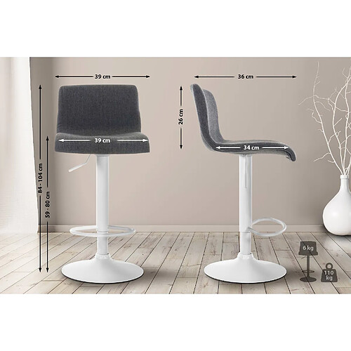 Non Tabouret de bar Hoover tissu W