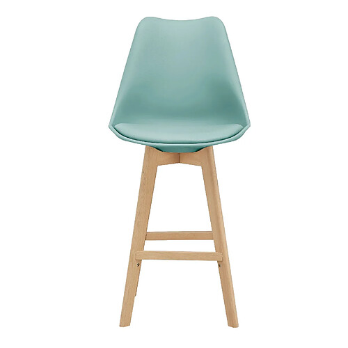 Helloshop26 Lot de 2 tabourets de bar siège avec dossier et repose pied 105 cm vert 03_0002780