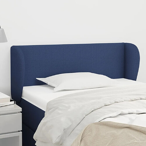 Maison Chic Tête de lit scandinave avec oreilles,meuble de chambre Bleu 93x23x78/88 cm Tissu -MN93582