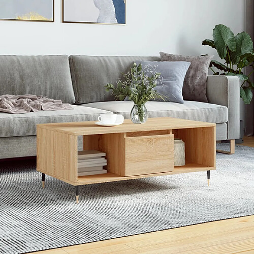 Maison Chic Table basse,Table Console Table d'appoint, Table pour salon Chêne sonoma 90x50x36,5 cm Bois d'ingénierie -MN69852