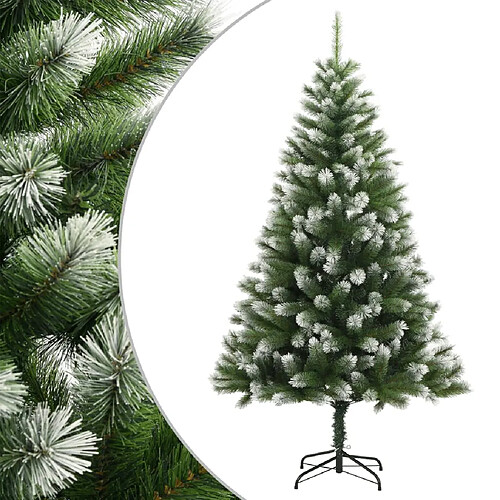 vidaXL Sapin de Noël artificiel à charnières avec neige floquée 240 cm