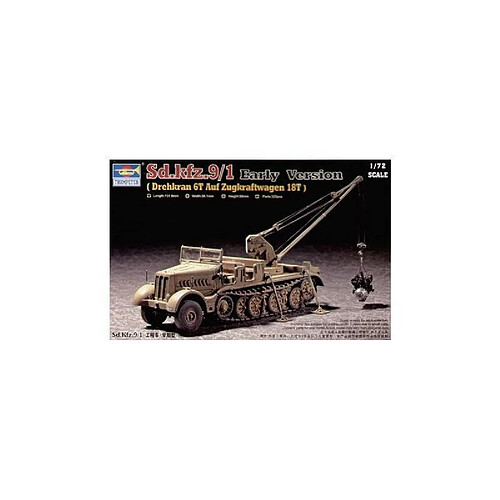 Trumpeter Maquette Véhicule Sd.kfz. 9/1 (early Version) Drehkran 6t Auf Zugkraftwagen 18t