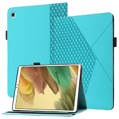 Etui en PU avec motif losange et sangle antidérapante bleu lac pour votre Samsung Galaxy Tab A7 Lite 8.7 pouces T220/T225