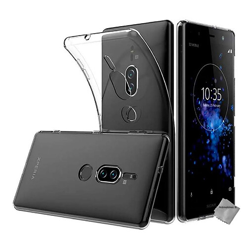 Htdmobiles Coque silicone gel fine pour Sony Xperia XZ2 Premium + film ecran - TPU TRANSPARENT