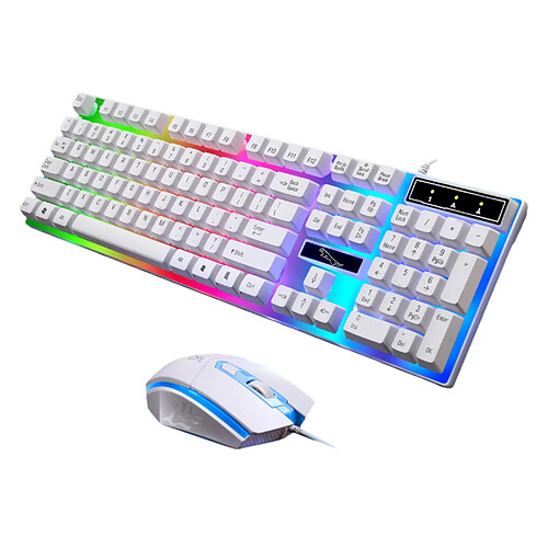 Kit Souris Clavier Filaire Gaming Arc-en-ciel Rétroéclairé Pour Ordinateur Noir