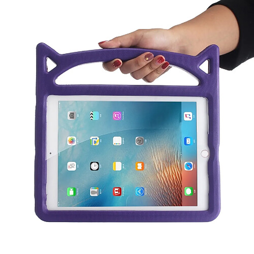 Wewoo Coque Violet pour iPad 9.7 2018 & 9.7 2017 et Air & Air 2 Universel en forme d'oreille en de chat EVA Bumper Housse de protection avec poignée support