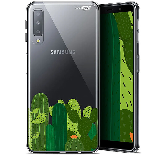 Caseink Coque arrière Samsung Galaxy A7 2018 (A750) (6 ) Gel HD [ Nouvelle Collection - Souple - Antichoc - Imprimé en France] Cactus