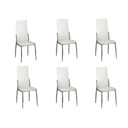 vidaXL Chaises à manger lot de 6 blanc similicuir