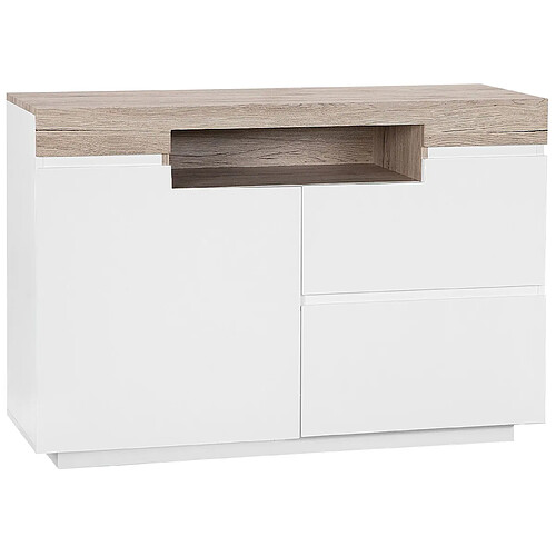 Beliani Commode blanche et bois clair MARLIN