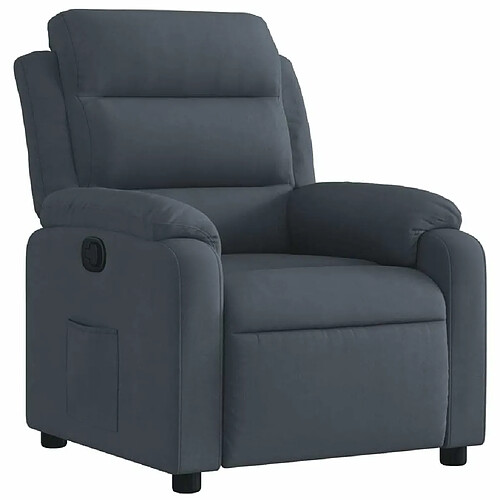 Maison Chic Fauteuil Relax pour salon, Fauteuil inclinable Gris foncé Velours -GKD39300