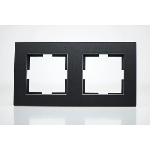 VIKO Plaque de finition plastique noir 2 postes 81x155x10mm