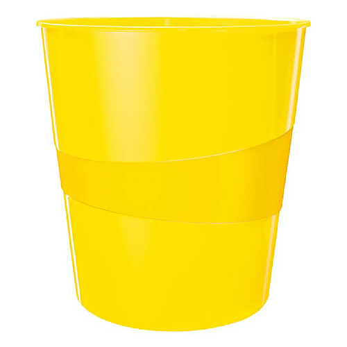 Corbeille à papier plastique Leitz Wow jaune 15 L