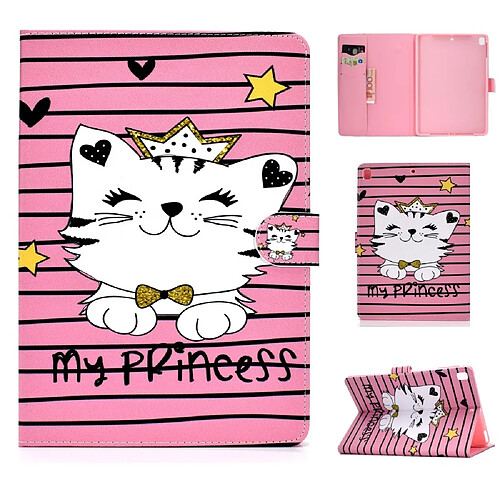 Etui en PU modèle chat princesse pour votre Apple iPad Air (2013)/Air 2/Pro 9.7 pouces (2016)/9.7 pouces (2017)/(2018)