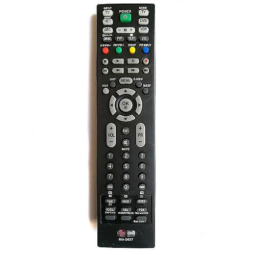 Universal RM-D657 pour télécommande LG TV MKJ32022830 MKJ32022833 37LC5DC 37LG3500(Le noir)