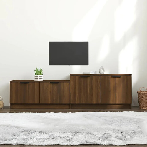 vidaXL Meuble TV Chêne marron 158,5x36x45 cm Bois d'ingénierie