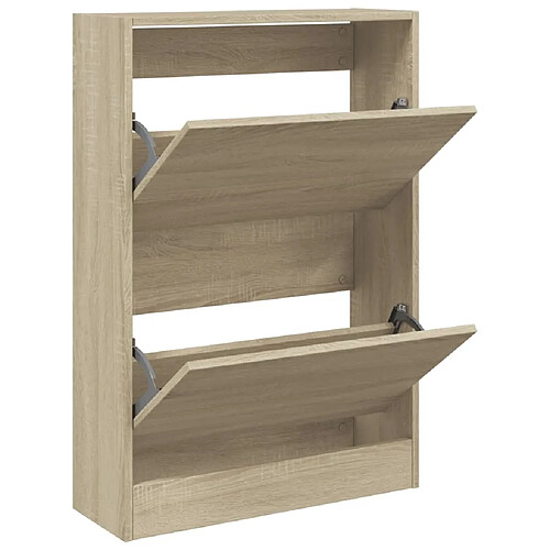 Maison Chic Armoire à chaussures | Meuble de rangement à chaussures Meuble d'Entrée chêne sonoma 60x21x87,5 cm bois ingénierie -MN75942