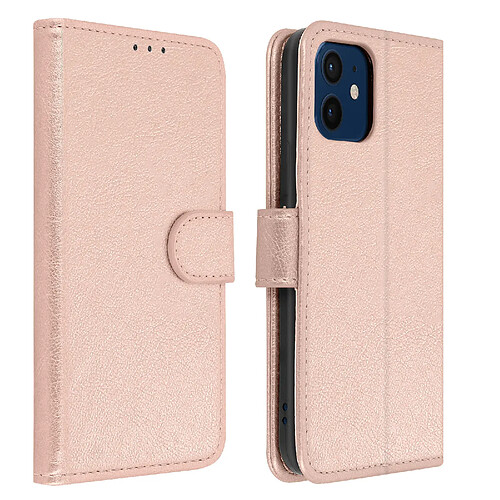 Avizar Étui Apple iPhone 12 Mini Protection avec Porte-carte Fonction Support rose gold