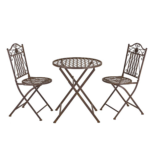 Set de Bistrot Biella pour Jardin Métal Bronze [en.casa]