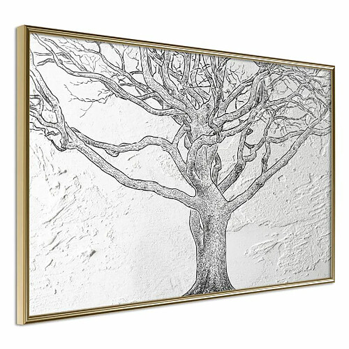 Paris Prix Affiche Murale Encadrée Tangled Branches 90 x 60 cm Or