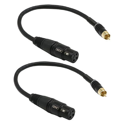 2 Pcs Xlr 3 Broches Femelle Vers Rca Câble Microphone Mâle 1ft