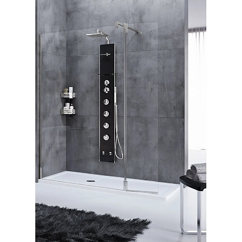 Colonne de douche noire hydromassante NOVELLINI CASCATA2 pour baignoire 176 cm