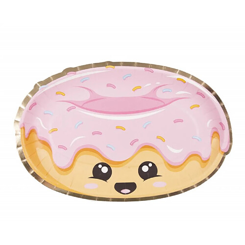 PartyPro Assiettes donut 23 m sweety junk food x8