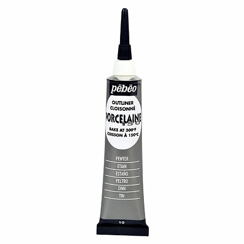 Pebeo Peinture à l'eau brillante pour porcelaine - Gris - 20 ml