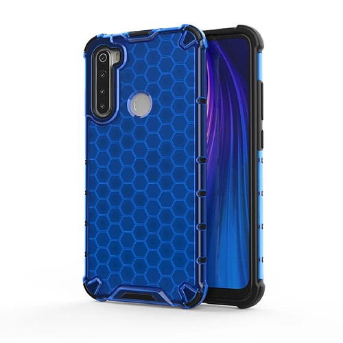 Wewoo Coque Souple Pour Redmi Note 8 Etui antichoc en nid d'abeille PC + TPU bleu