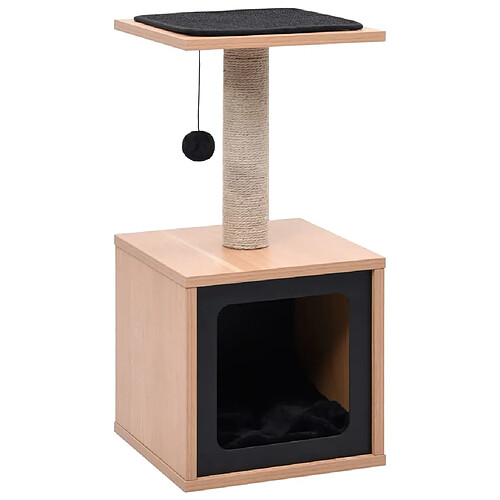 Arbre à chat,niche pour chat avec tapis à gratter en sisal 62 cm -MN64146