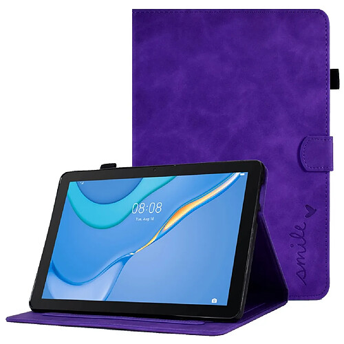 Etui en PU avec support, porte-cartes et porte-stylo pour votre Huawei MediaPad T3 10 - violet