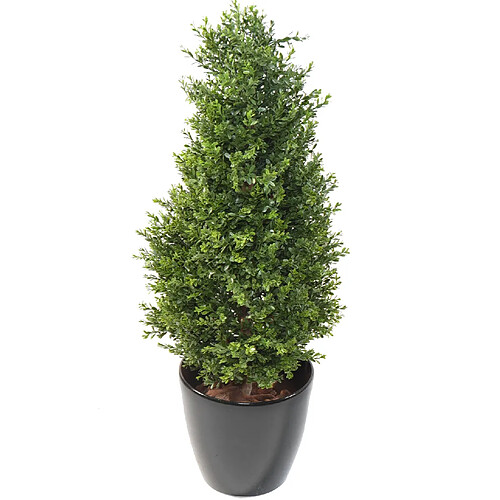 Pegane Plante artificielle haute gamme Spécial extérieur / Buis topiaire UV Artificiel - Dim : 95 x 40 cm