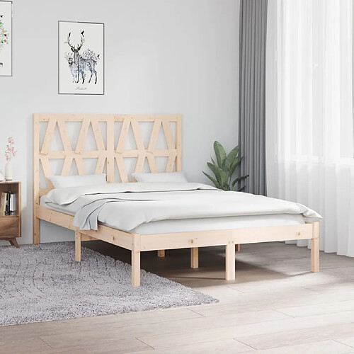 Maison Chic Lit petit double - Cadre de lit,Structure du lit Contemporain pour chambre bois de pin massif 120x190 cm -MN13552