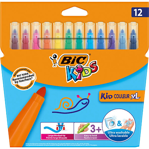 BIC KIDS Feutre Kid Couleur XL, étui en carton de 12 ()