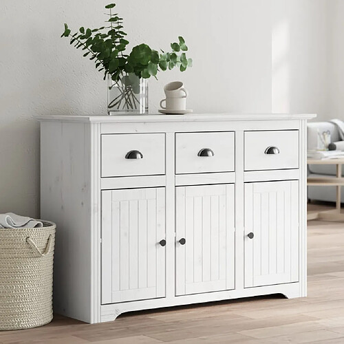 vidaXL Buffet BODO blanc 115,5x44x80 cm bois massif de pin