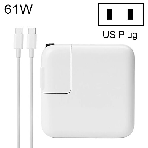 Wewoo Chargeur Adaptateur secteur 61W Type-C portable avec câble de charge 1,8 m Type-C, prise américaine, pour MacBook, Xiaomi, Huawei, Lenovo, ASUS et autres ordinateurs portables (Blanc)