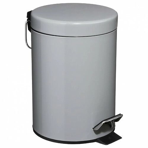 Poubelle de Salle de Bain Métal 3L Gris