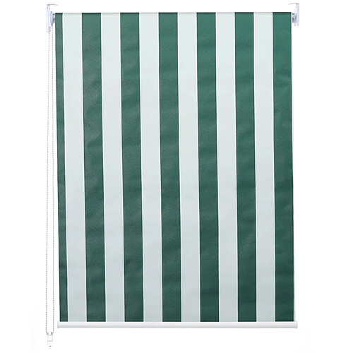 Decoshop26 Store enrouleur de fenêtre occultant protection solaire store à tirage latéral 50x160cm opaque vert blanc 04_0004426