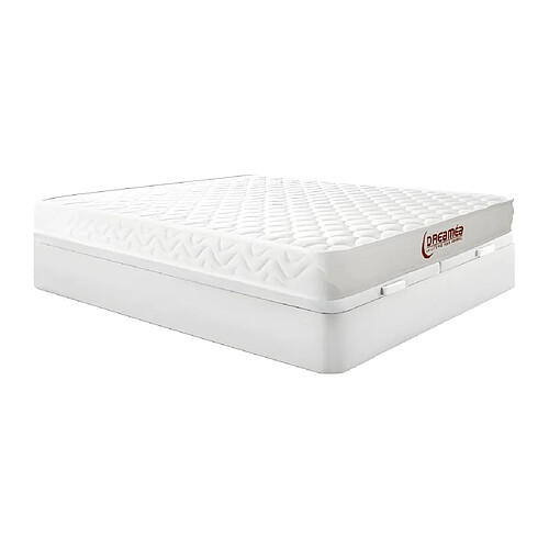 Vente-Unique Ensemble 180 x 200 cm sommier coffre blanc + matelas mémoire de forme ép.15cm - PELOPS de DREAMEA