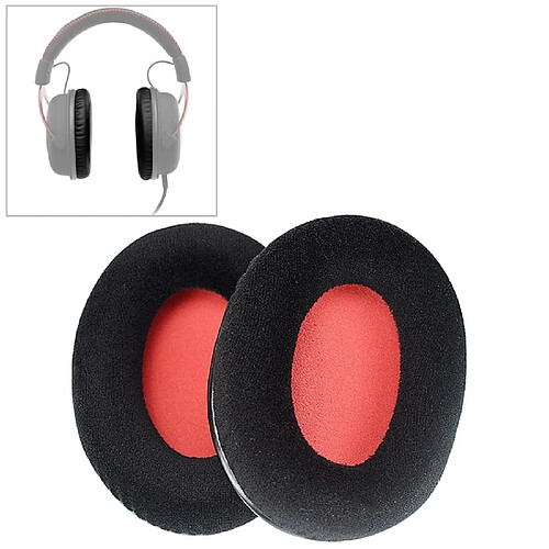 Wewoo Coussinets Mousse 2 PCS Pour Kingston KHX-HSCP HyperX Cloud II Coussin Casque En Flanelle Rouge Net Couverture Éponge Cache-Oreille De Rechange