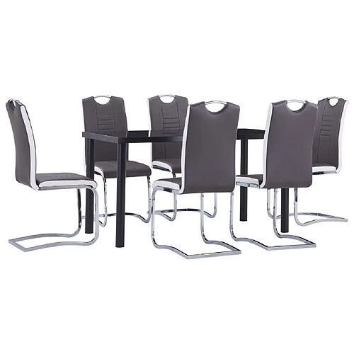 vidaXL Ensemble de salle à manger 7 pcs Similicuir Gris