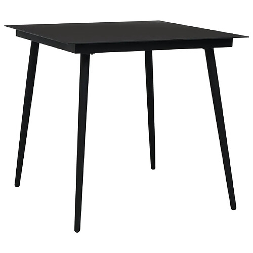 Maison Chic Mobilier à dîner 5 pcs de jardin - Ensemble table et chaises d'extérieur - Salon/Mobilier de jardin classique Corde en coton et acier Noir -MN70680