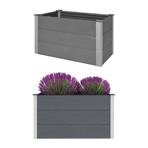 vidaXL Lit surélevé de jardin WPC 100 x 50 x 54 cm Gris