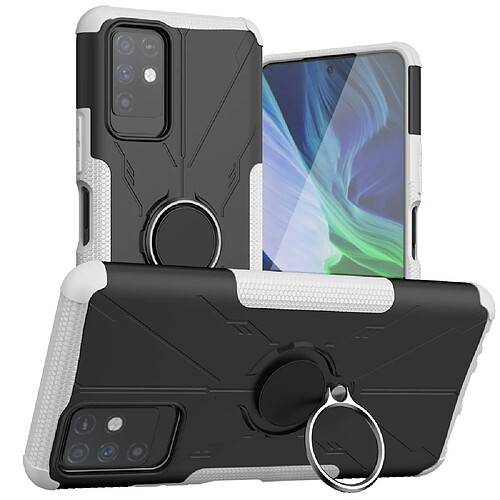 Coque en TPU 2-en-1, anti-choc avec béquille pour votre Infinix Note 10 - blanc