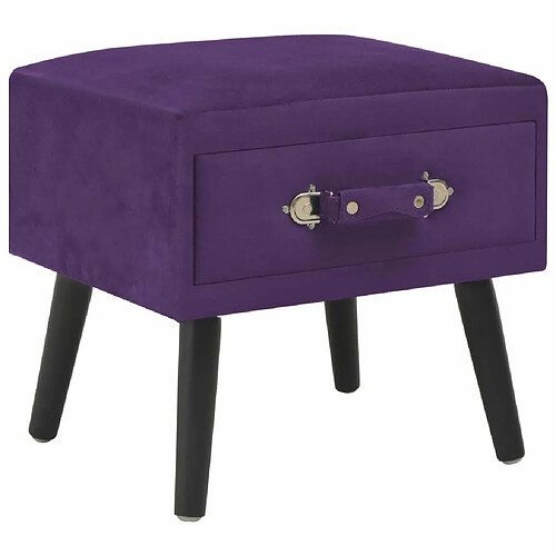 Maison Chic Table de chevet,Table de nuit,Table d'appoint pour salon Violet foncé 40x35x40 cm Velours -MN71828