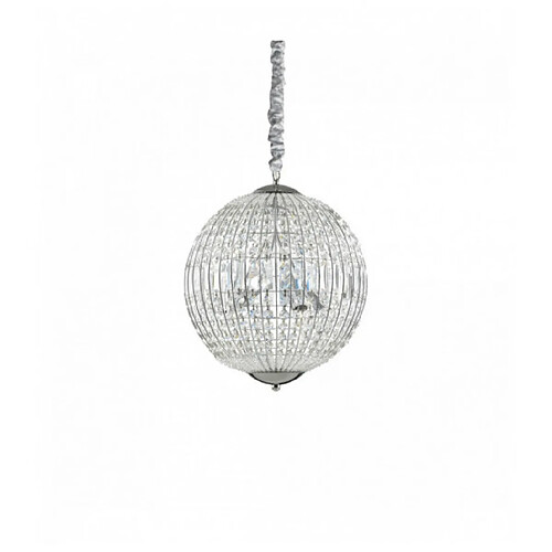 Ideal Lux Suspension Chromée en cristal LUXOR 6 ampoules