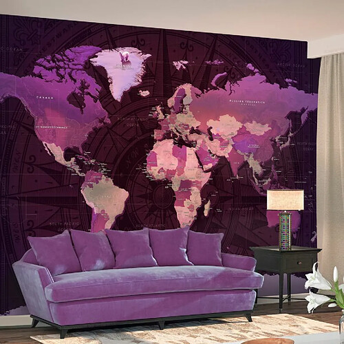 Paris Prix Papier Peint Purple World Map 70 x 100 cm